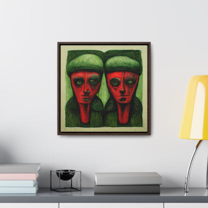 Loneliness Green Red 9, Valentinii, Gallery Canvas Wraps, Square Frame