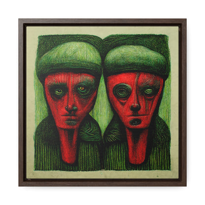 Loneliness Green Red 9, Valentinii, Gallery Canvas Wraps, Square Frame