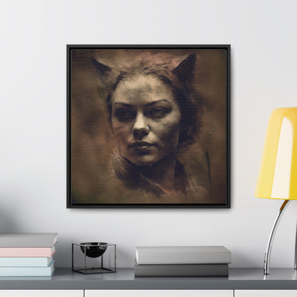 Cat Woman 24, Gallery Canvas Wraps, Square Frame