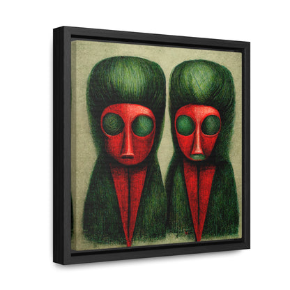 Loneliness Green Red 19, Valentinii, Gallery Canvas Wraps, Square Frame