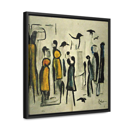 People and Birds 3, Valentinii, Gallery Canvas Wraps, Square Frame