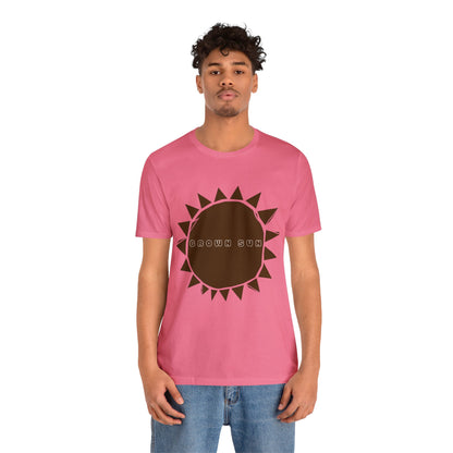 Brown Sun, Unisex Jersey Short Sleeve Tee