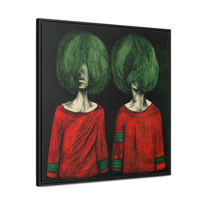 Loneliness Green Red 26, Valentinii, Gallery Canvas Wraps, Square Frame
