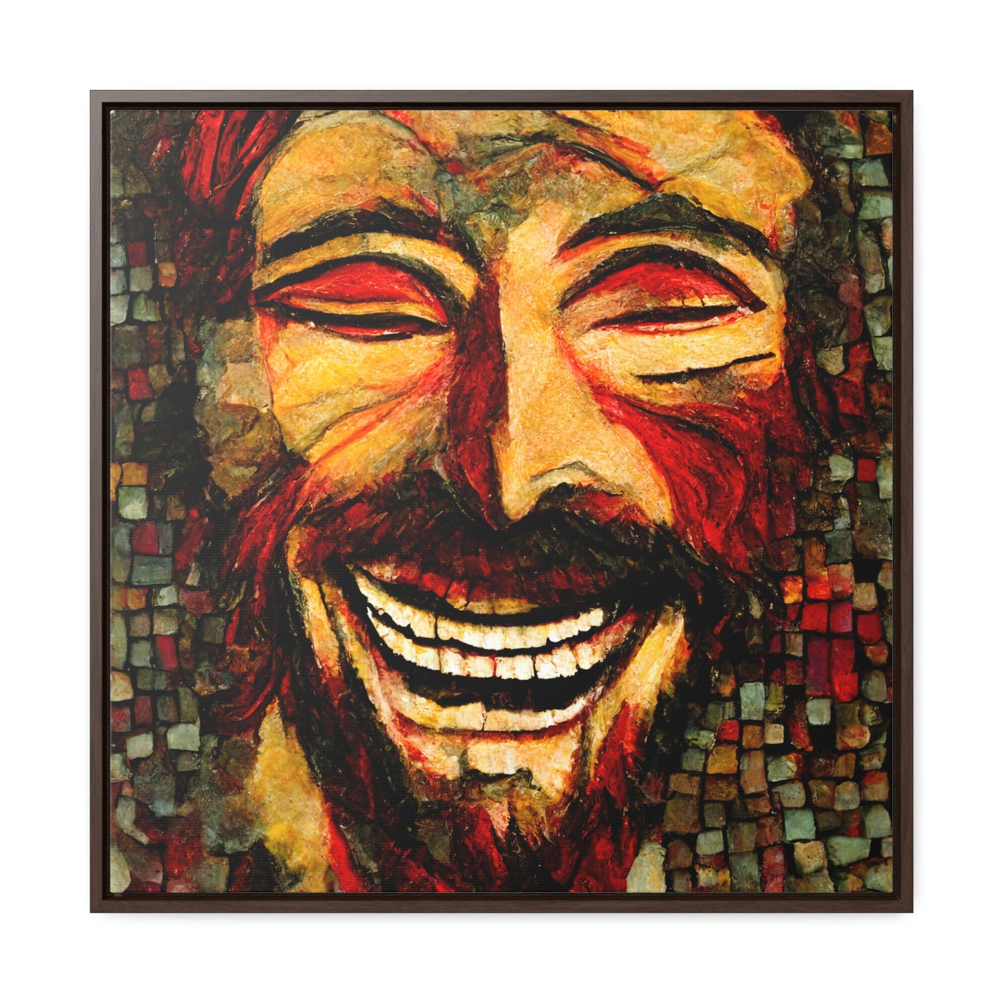 Jesus smiling 3, Valentinii, Gallery Canvas Wraps, Square Frame