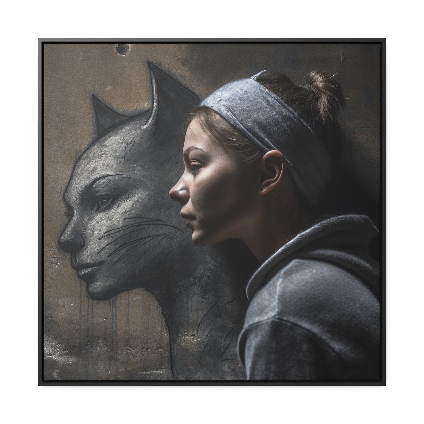 Cat Woman 28, Gallery Canvas Wraps, Square Frame