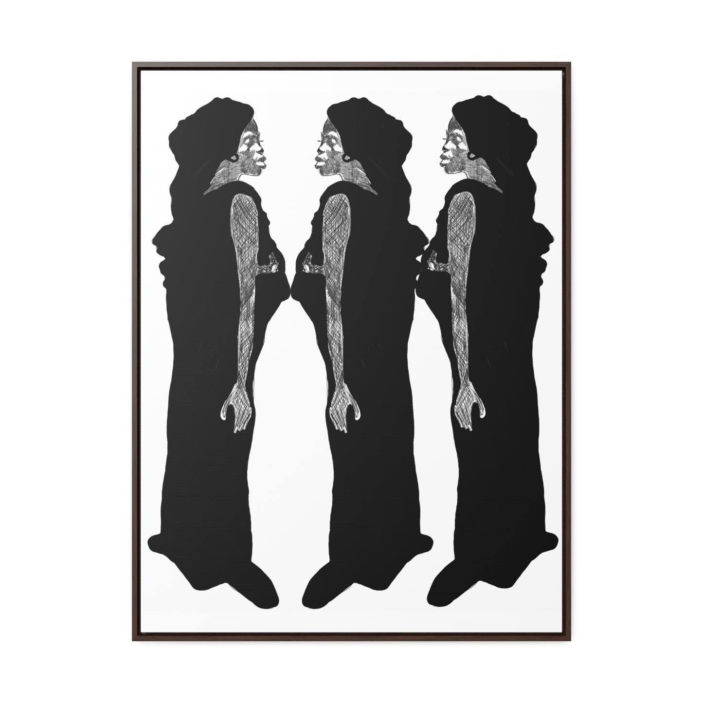 Three Women, Original Eduard Pavel, Gallery Canvas Wraps, Vertical Frame