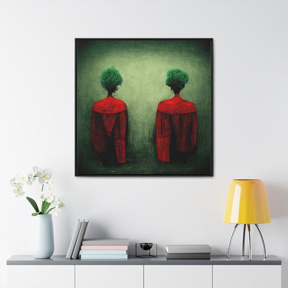 Loneliness Green Red 28, Valentinii, Gallery Canvas Wraps, Square Frame