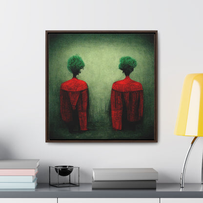 Loneliness Green Red 28, Valentinii, Gallery Canvas Wraps, Square Frame