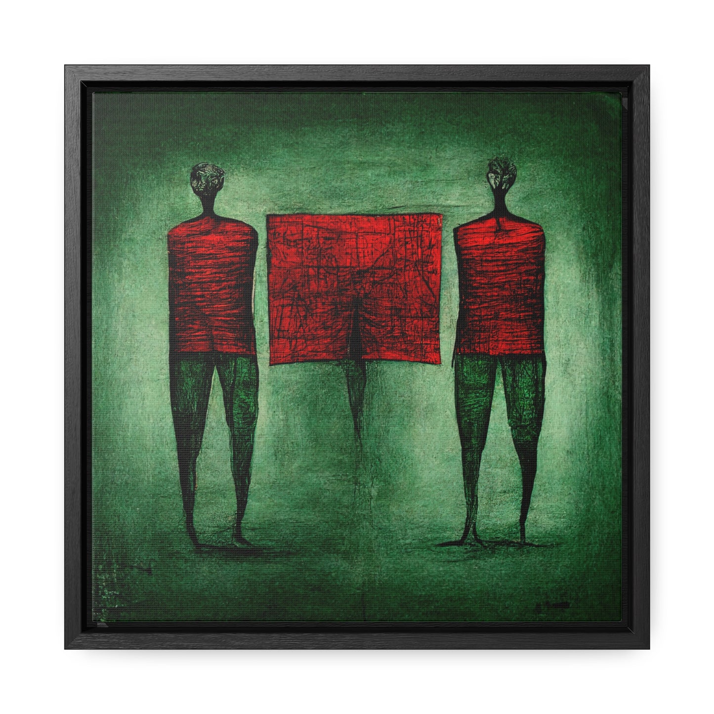 Loneliness Green Red 14, Valentinii, Gallery Canvas Wraps, Square Frame