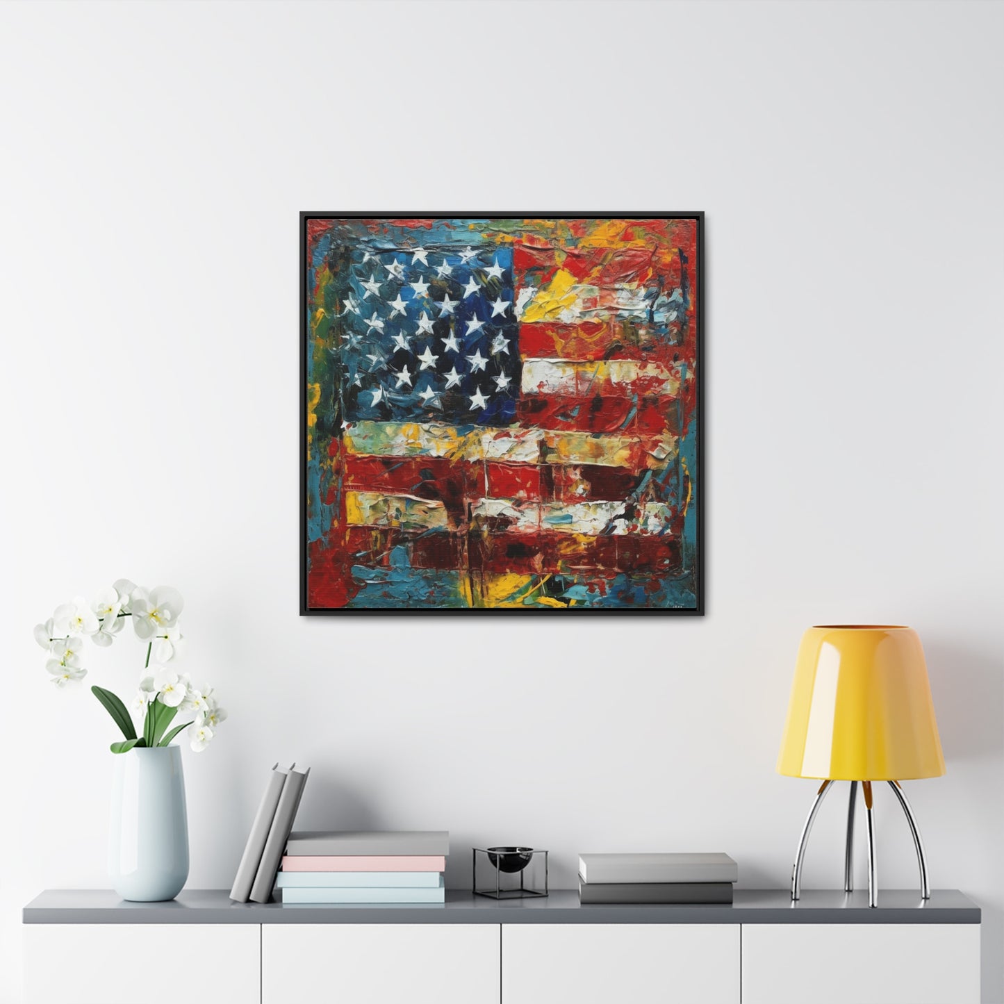 USA 14, Gallery Canvas Wraps, Square Frame