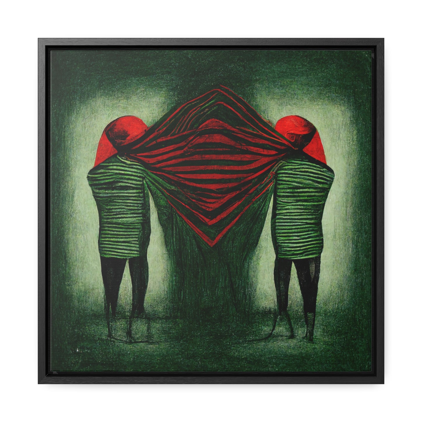 Loneliness Green Red 12, Valentinii, Gallery Canvas Wraps, Square Frame