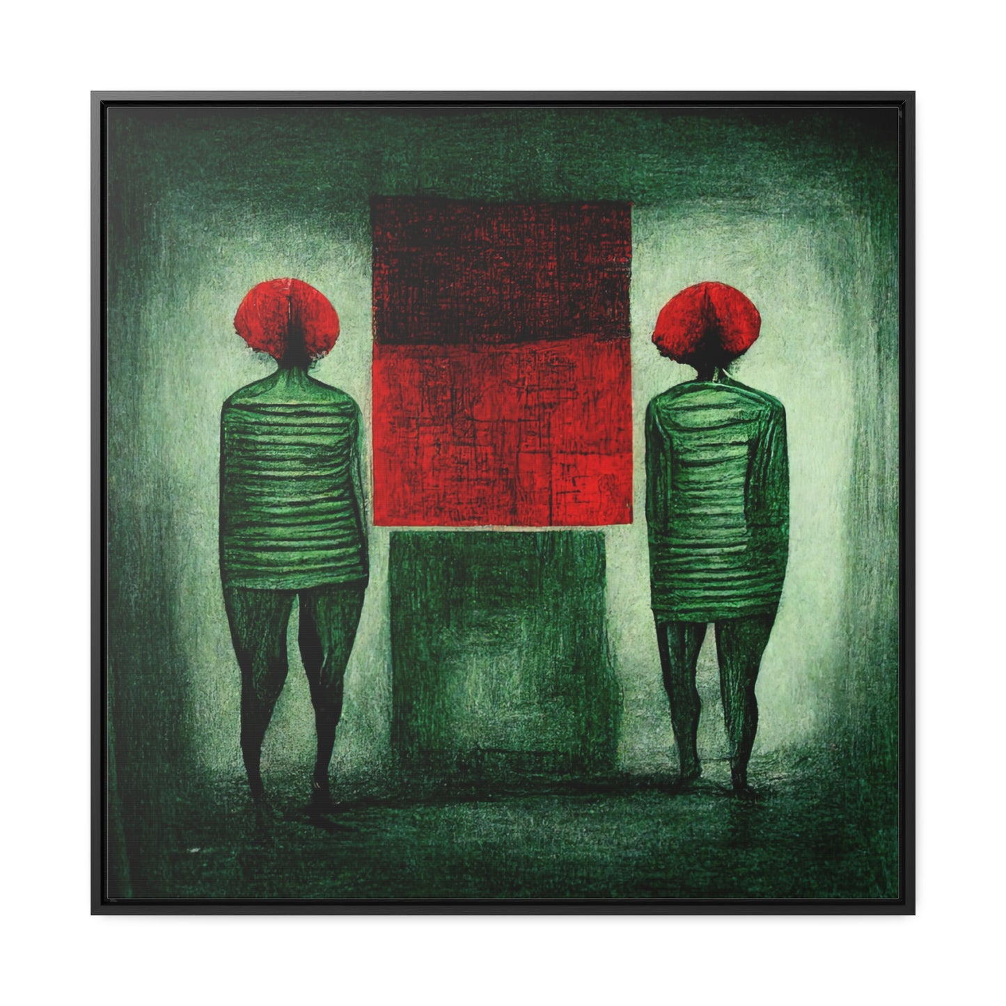 Loneliness Green Red 10, Valentinii, Gallery Canvas Wraps, Square Frame