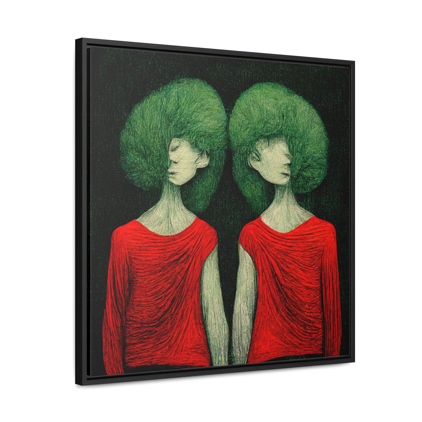 Loneliness Green Red 31, Valentinii, Gallery Canvas Wraps, Square Frame