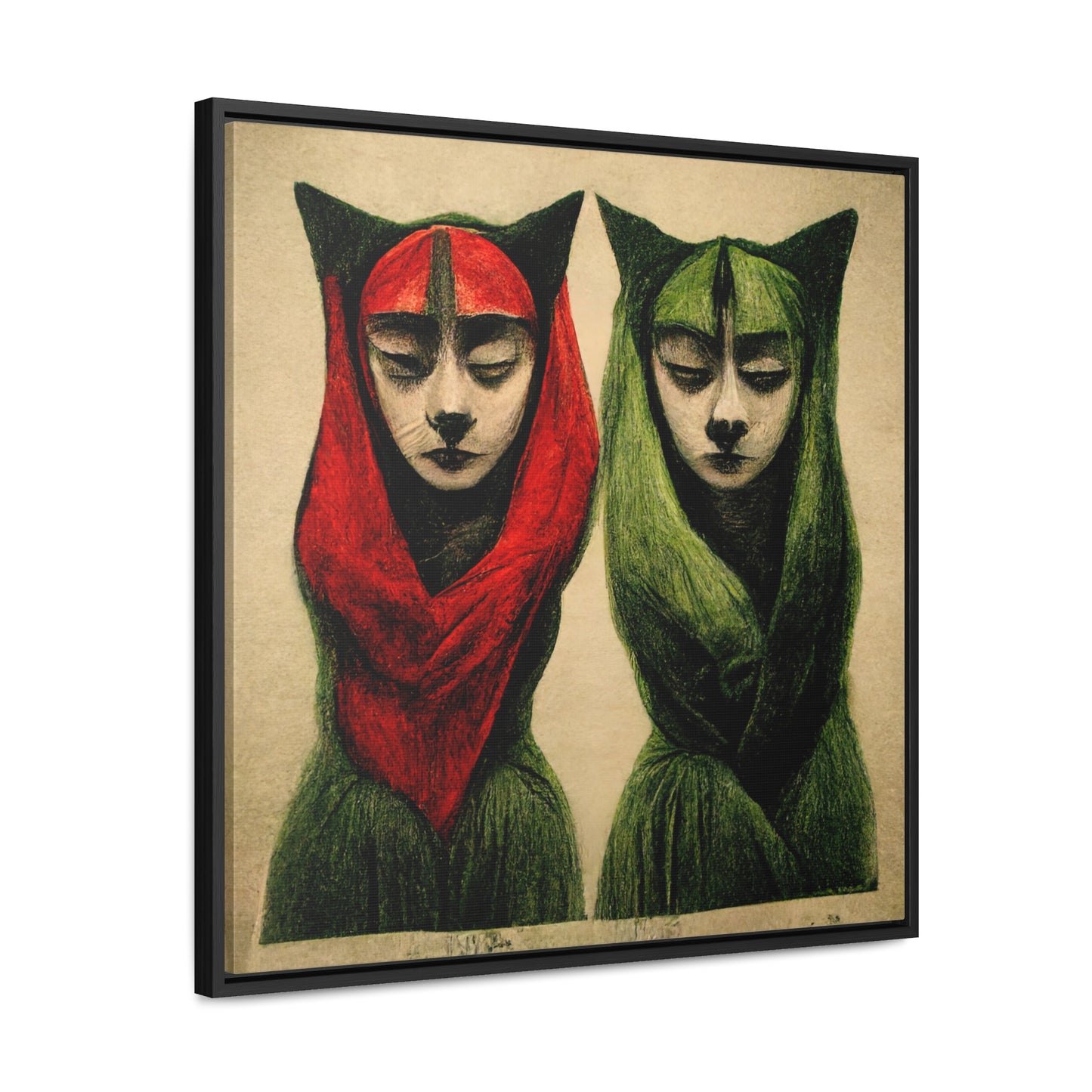 Cat Woman 5, Valentinii, Gallery Canvas Wraps, Square Frame