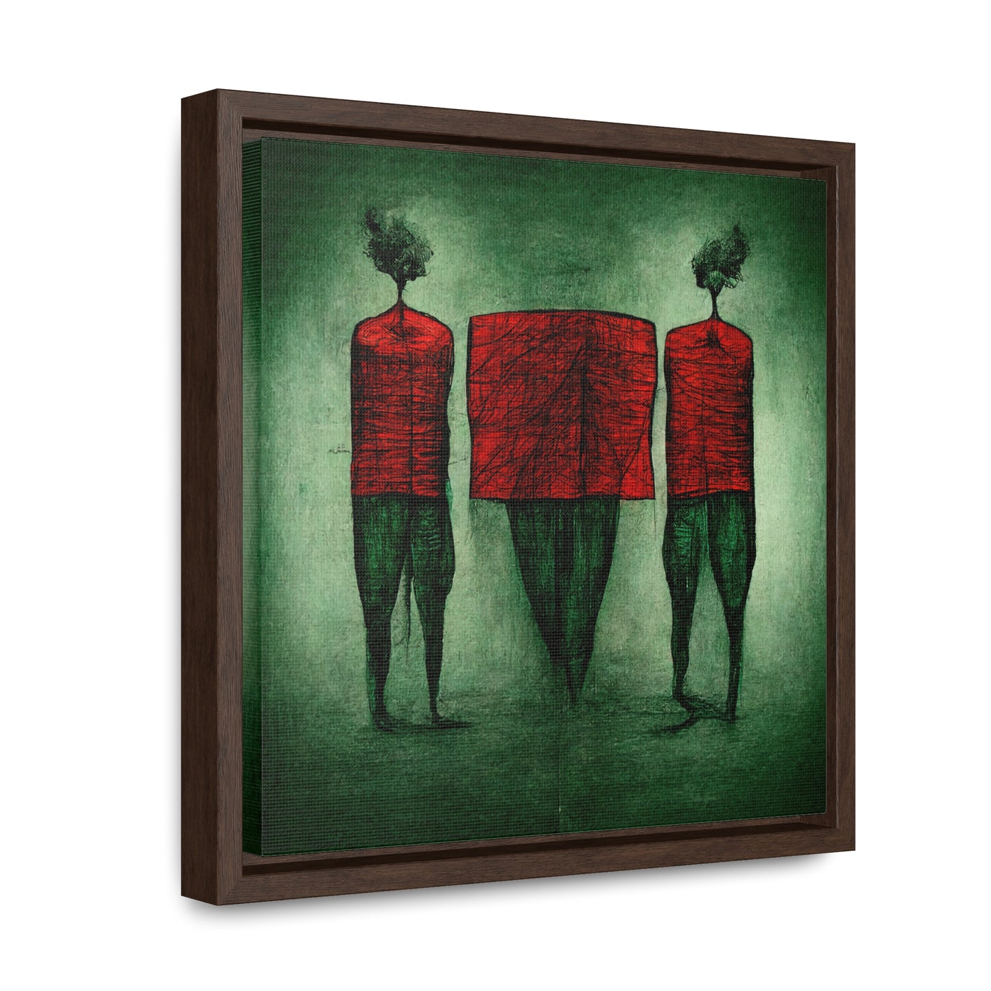 Loneliness Green Red 22, Valentinii, Gallery Canvas Wraps, Square Frame