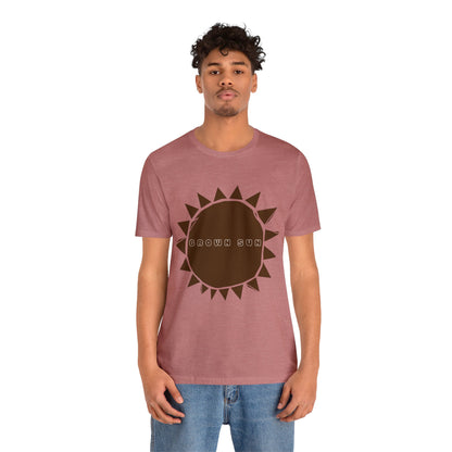 Brown Sun, Unisex Jersey Short Sleeve Tee