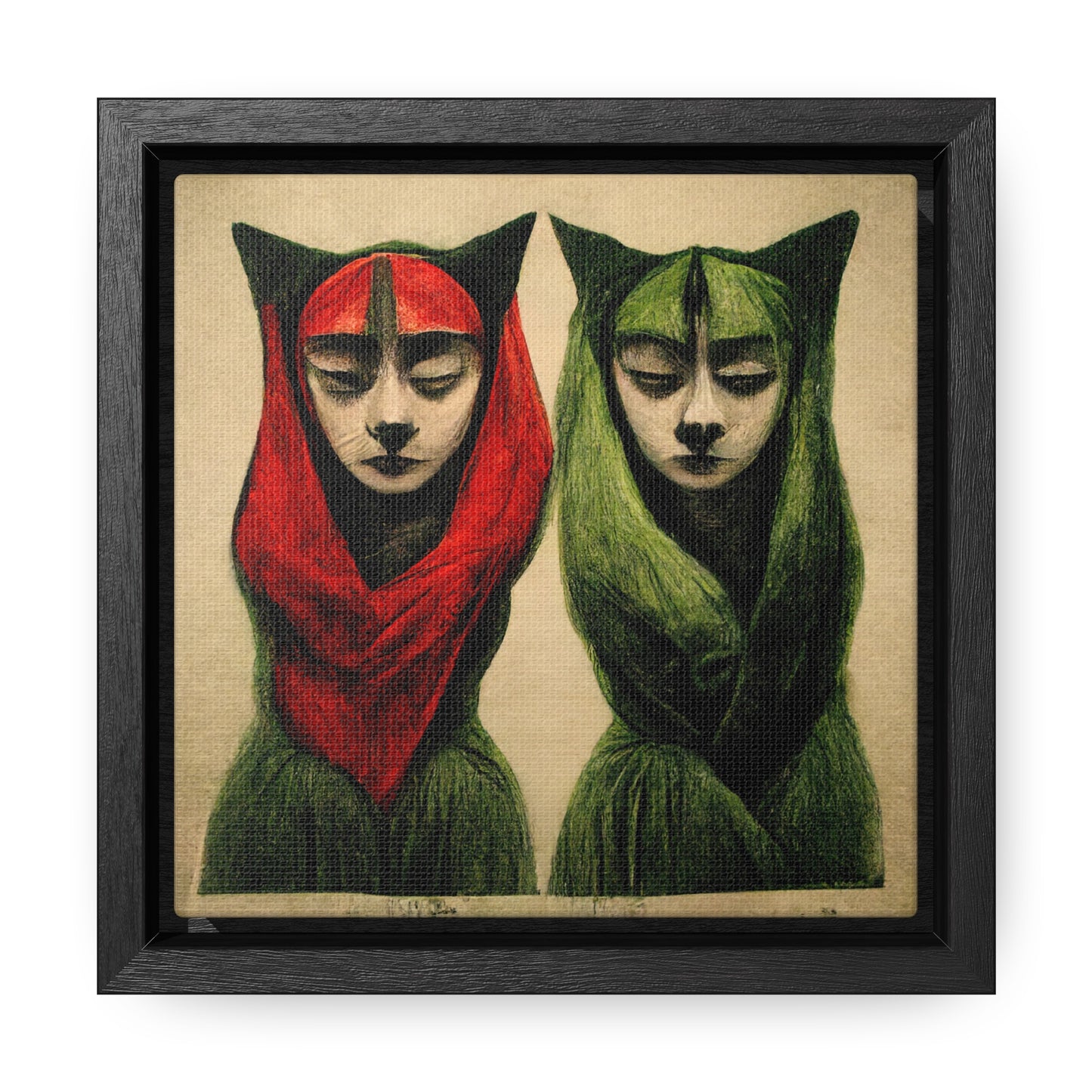 Cat Woman 5, Valentinii, Gallery Canvas Wraps, Square Frame