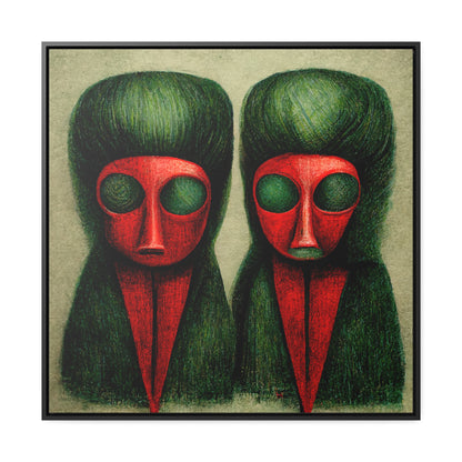 Loneliness Green Red 19, Valentinii, Gallery Canvas Wraps, Square Frame