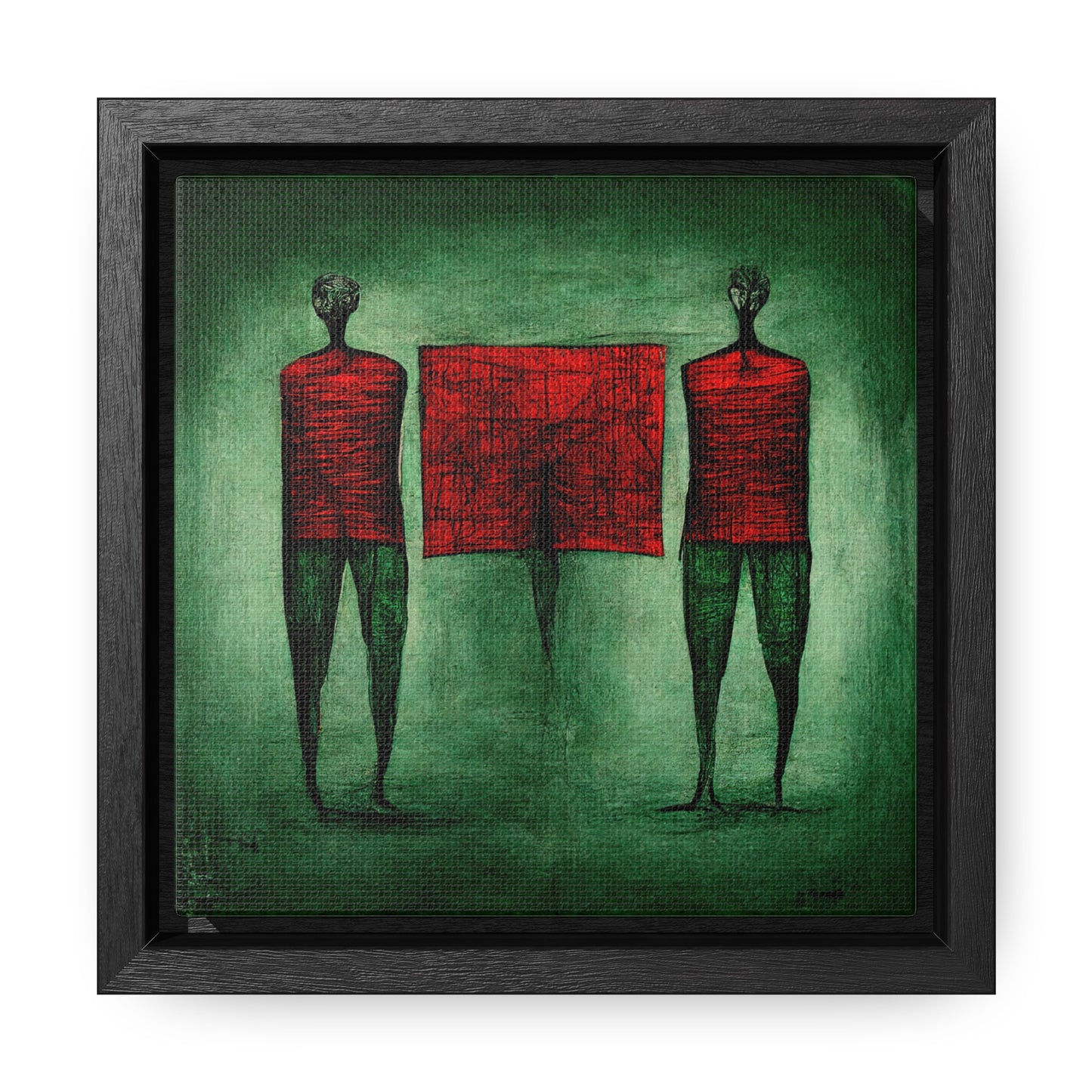 Loneliness Green Red 14, Valentinii, Gallery Canvas Wraps, Square Frame