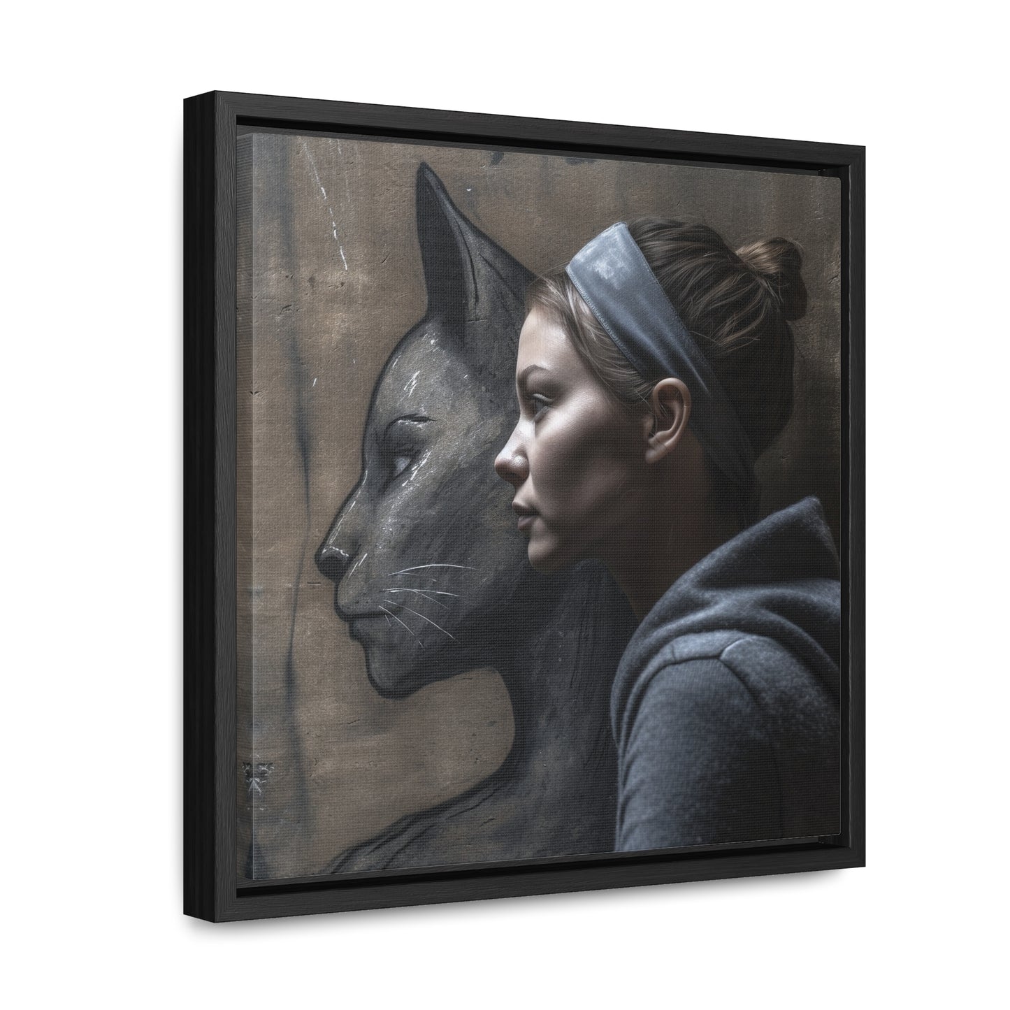 Cat Woman 16, Gallery Canvas Wraps, Square Frame