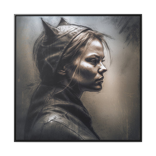 Cat Woman 8, Gallery Canvas Wraps, Square Frame