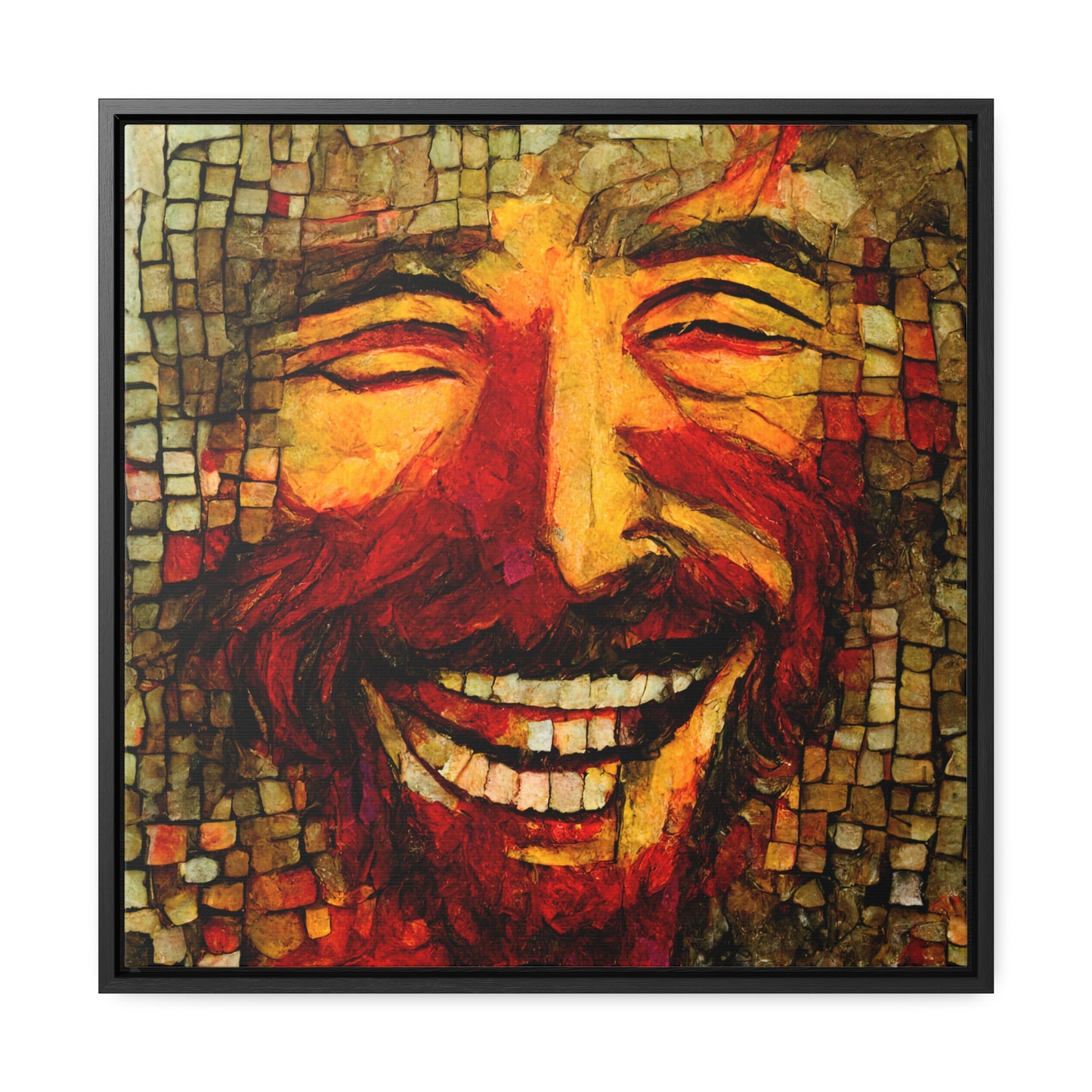 Jesus smiling 4, Valentinii, Gallery Canvas Wraps, Square Frame