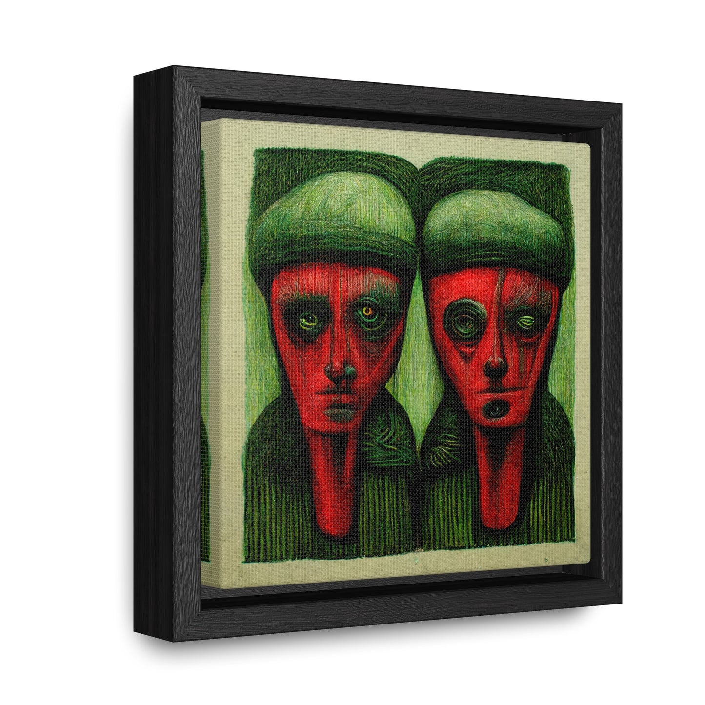 Loneliness Green Red 9, Valentinii, Gallery Canvas Wraps, Square Frame