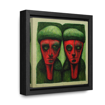 Loneliness Green Red 9, Valentinii, Gallery Canvas Wraps, Square Frame