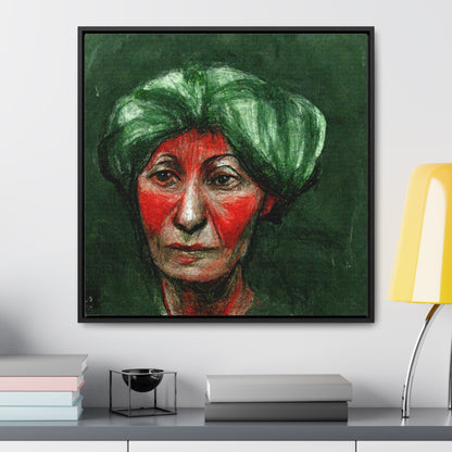 Loneliness Green Red 42, Valentinii, Gallery Canvas Wraps, Square Frame