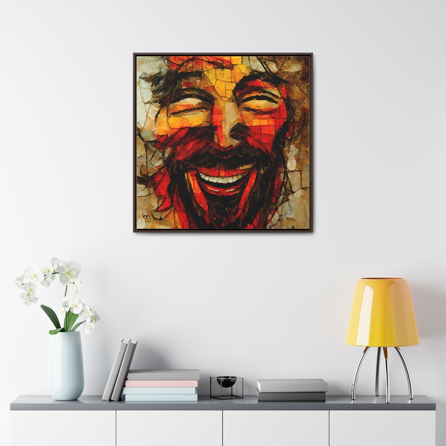 Jesus smiling, Valentinii, Gallery Canvas Wraps, Square Frame