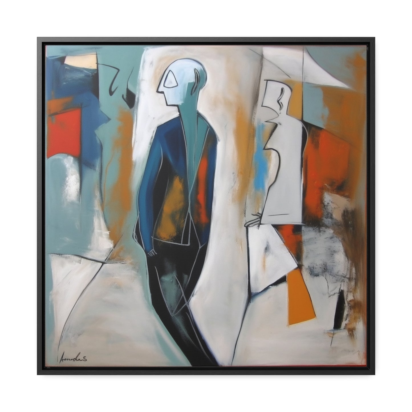 Sad Man 21, Valentinii, Gallery Canvas Wraps, Square Frame