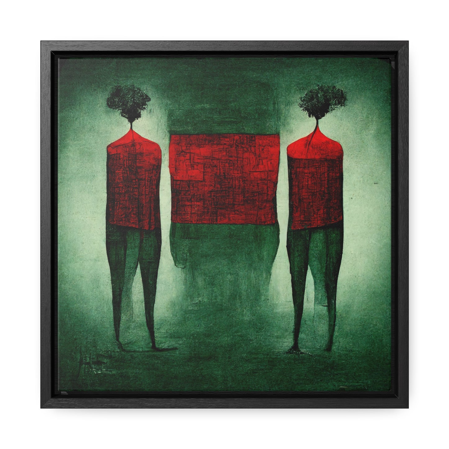 Loneliness Green Red 30, Valentinii, Gallery Canvas Wraps, Square Frame