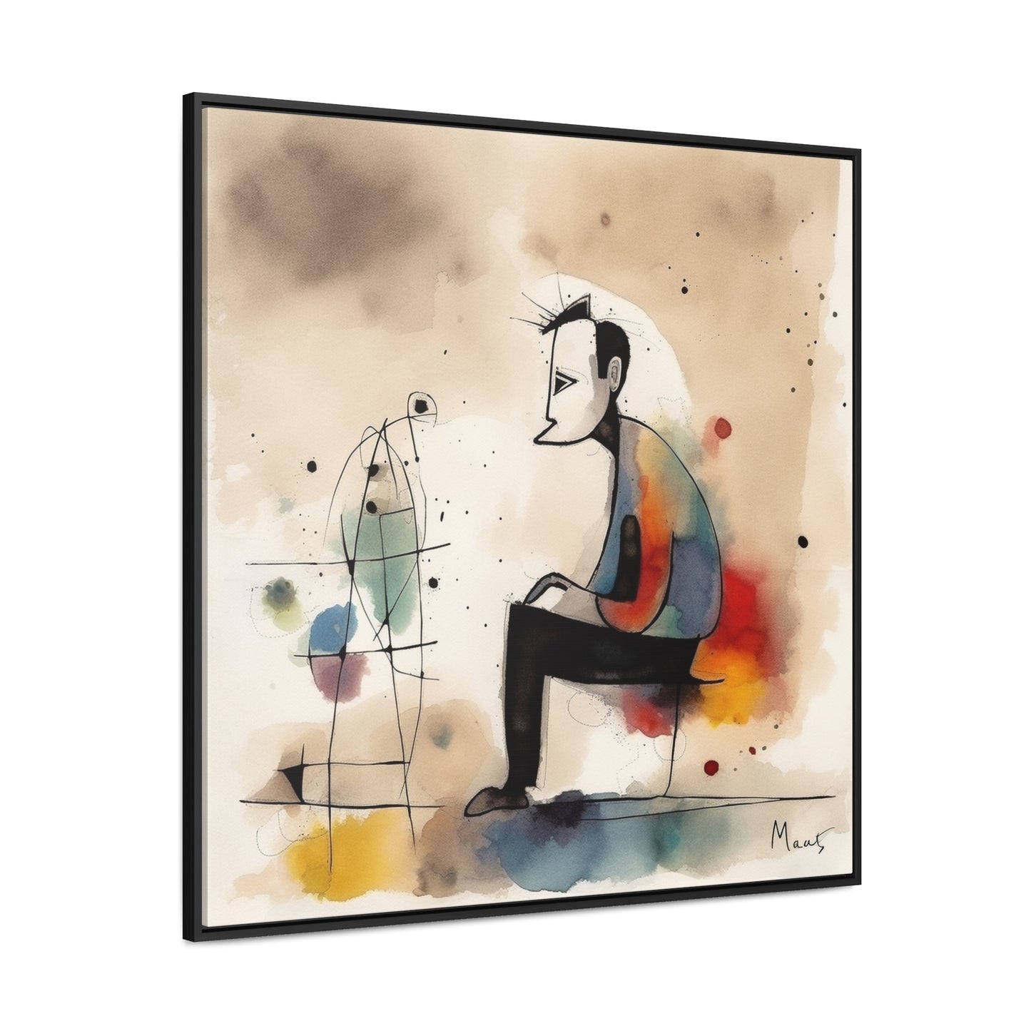 Sad Man 5, Valentinii, Gallery Canvas Wraps, Square Frame