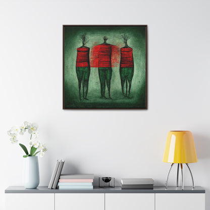 Loneliness Green Red 13, Valentinii, Gallery Canvas Wraps, Square Frame