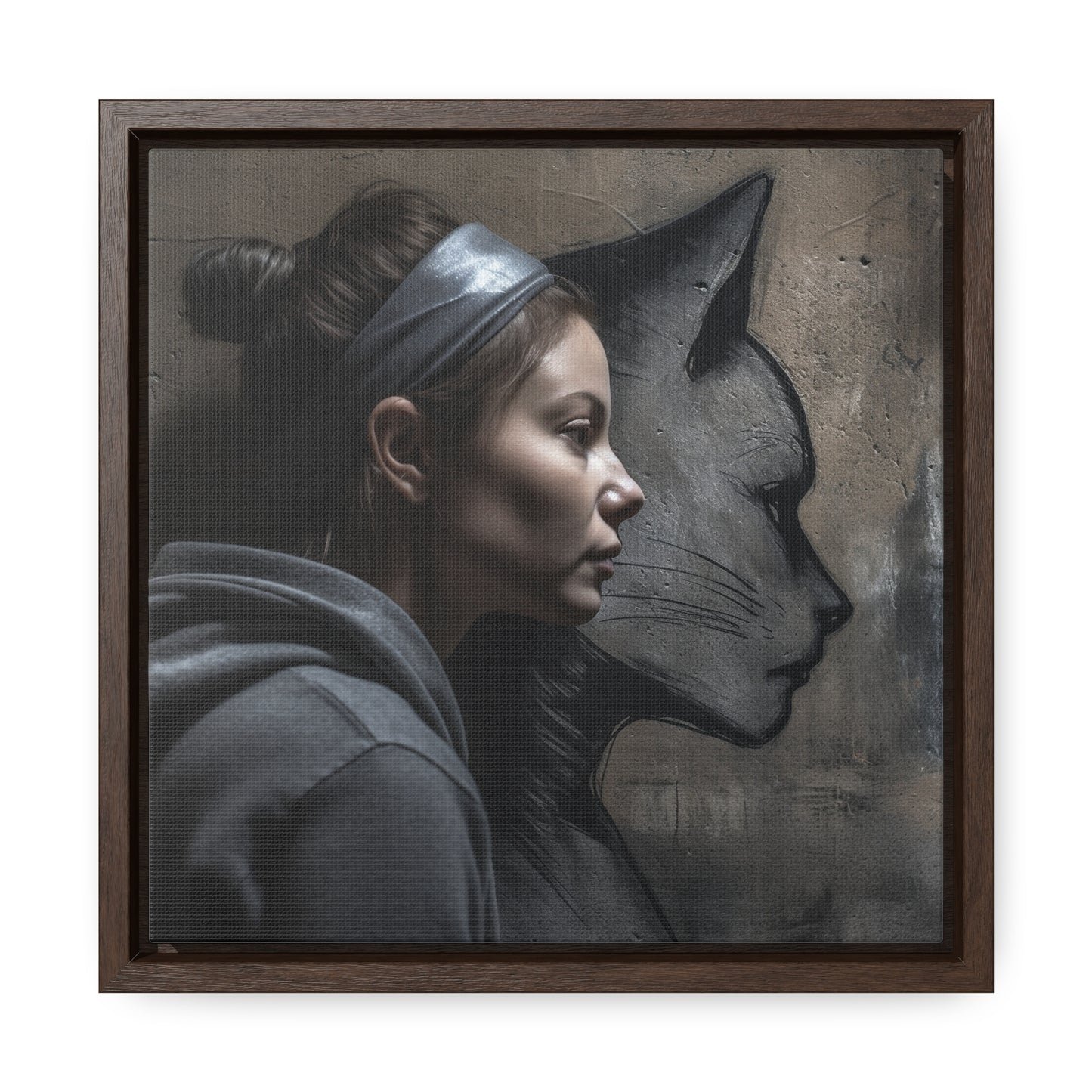 Cat Woman 26, Gallery Canvas Wraps, Square Frame