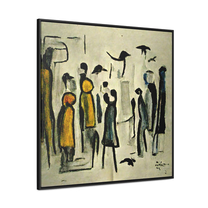 People and Birds 3, Valentinii, Gallery Canvas Wraps, Square Frame