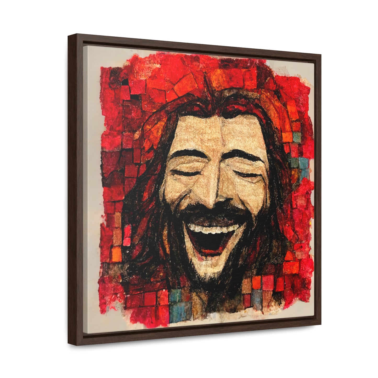 Jesus smiling 5, Valentinii, Gallery Canvas Wraps, Square Frame