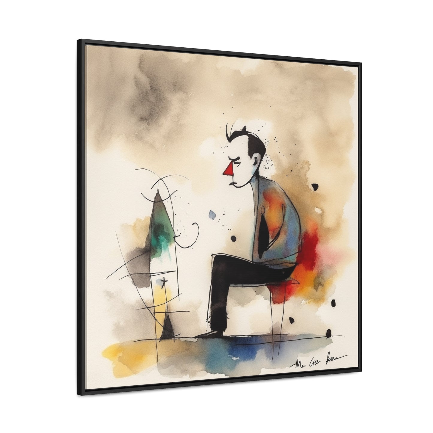 Sad Man 3, Valentinii, Gallery Canvas Wraps, Square Frame