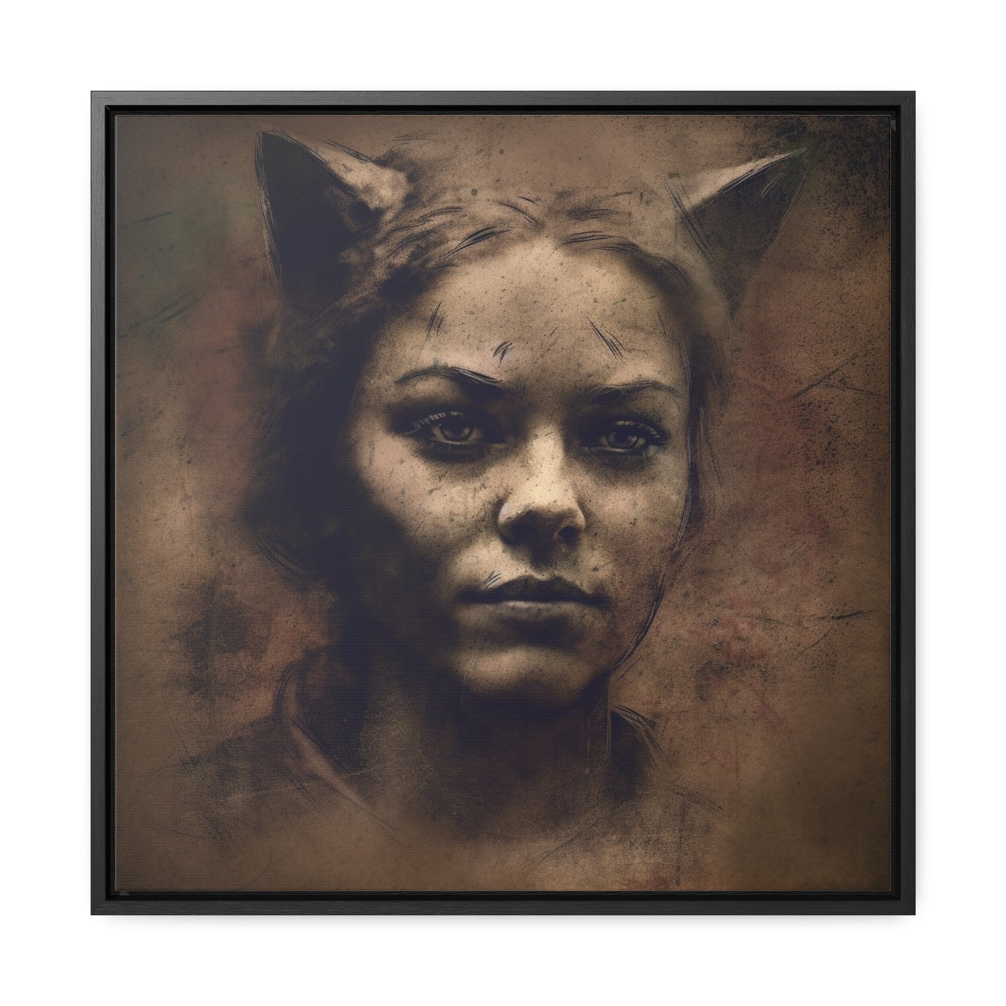 Cat Woman 20, Gallery Canvas Wraps, Square Frame