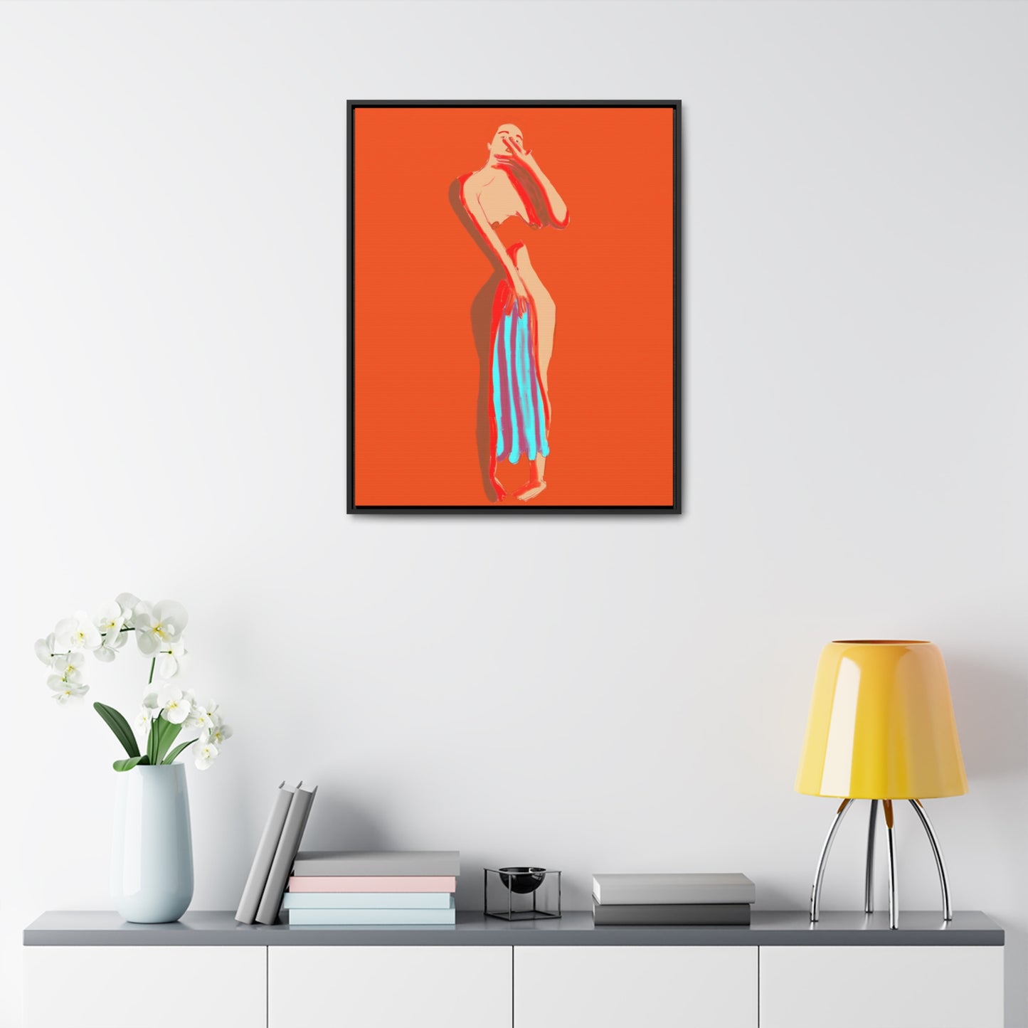 The Orange Towel, Original Eduard Pavel, Gallery Canvas Wraps, Vertical Frame