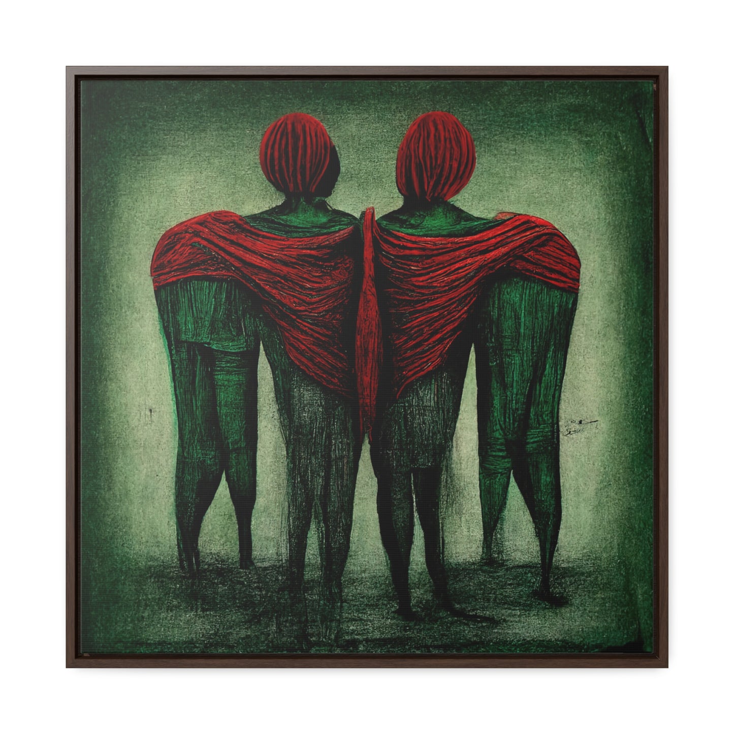 Loneliness Green Red 2, Valentinii, Gallery Canvas Wraps, Square Frame