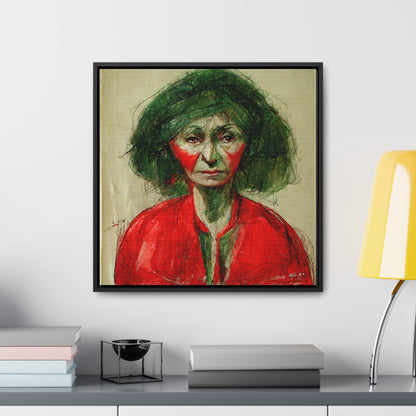 Loneliness Green Red 36, Valentinii, Gallery Canvas Wraps, Square Frame