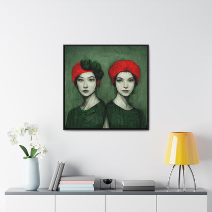 Loneliness Green Red 33, Valentinii, Gallery Canvas Wraps, Square Frame