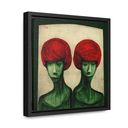 Loneliness Green Red 21, Valentinii, Gallery Canvas Wraps, Square Frame