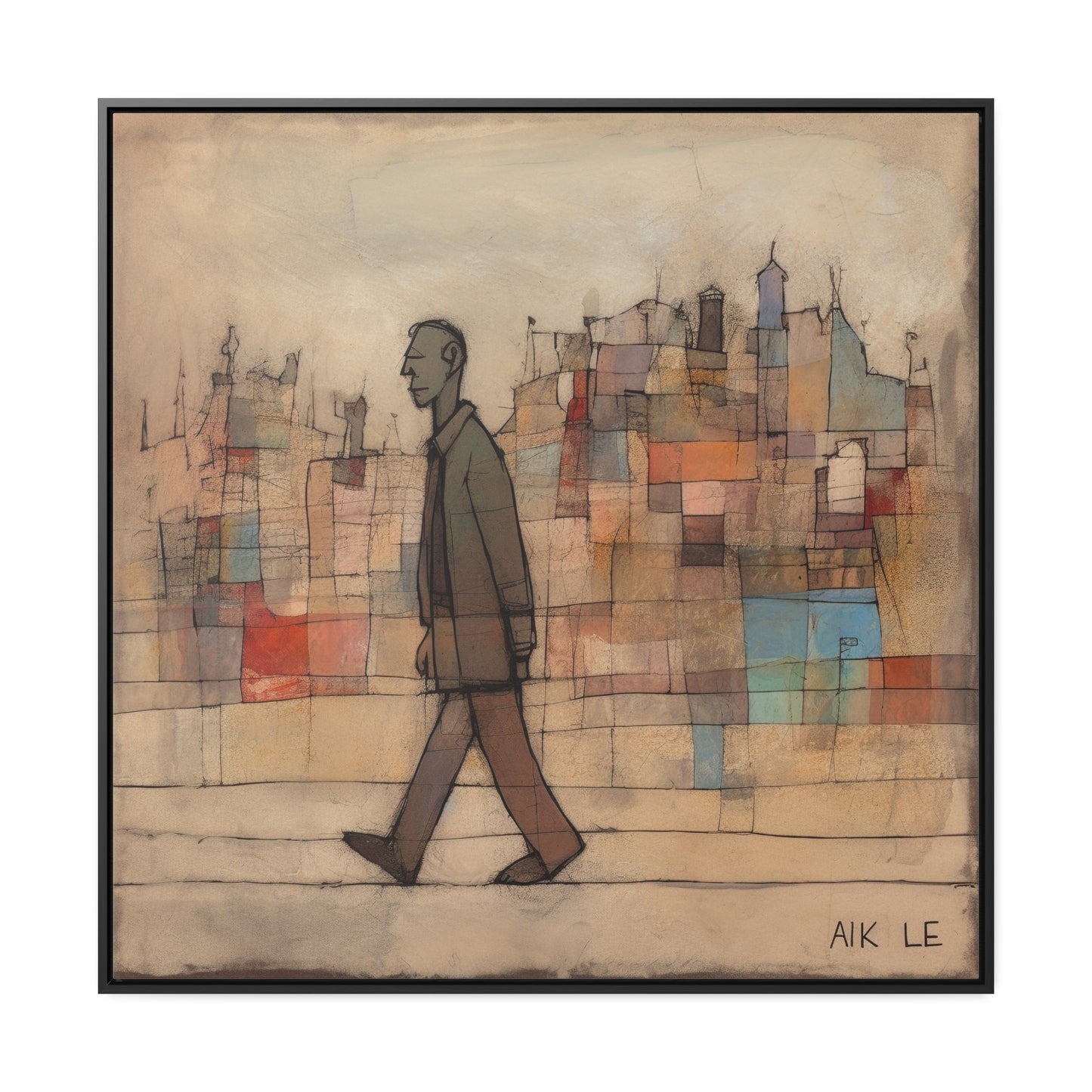 Sad Man 20, Valentinii, Gallery Canvas Wraps, Square Frame