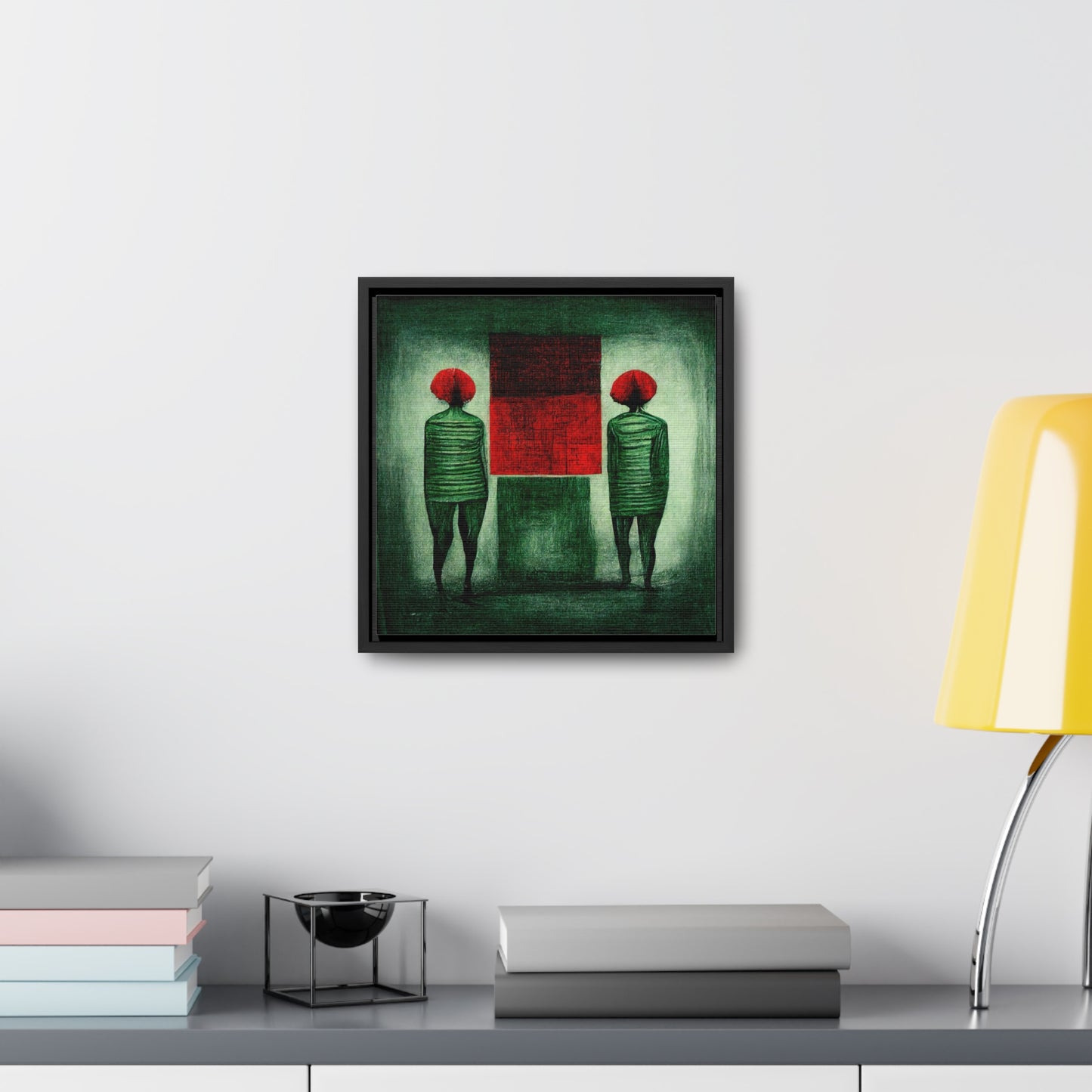 Loneliness Green Red 10, Valentinii, Gallery Canvas Wraps, Square Frame