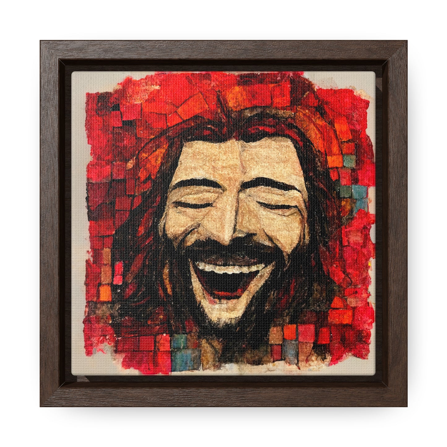 Jesus smiling 5, Valentinii, Gallery Canvas Wraps, Square Frame