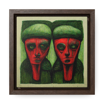 Loneliness Green Red 9, Valentinii, Gallery Canvas Wraps, Square Frame