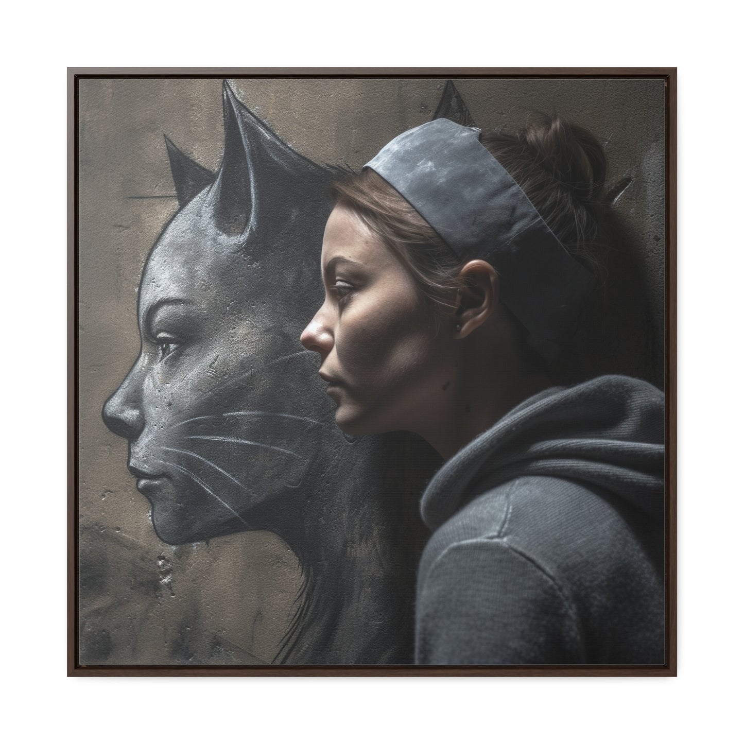 Cat Woman 22, Gallery Canvas Wraps, Square Frame