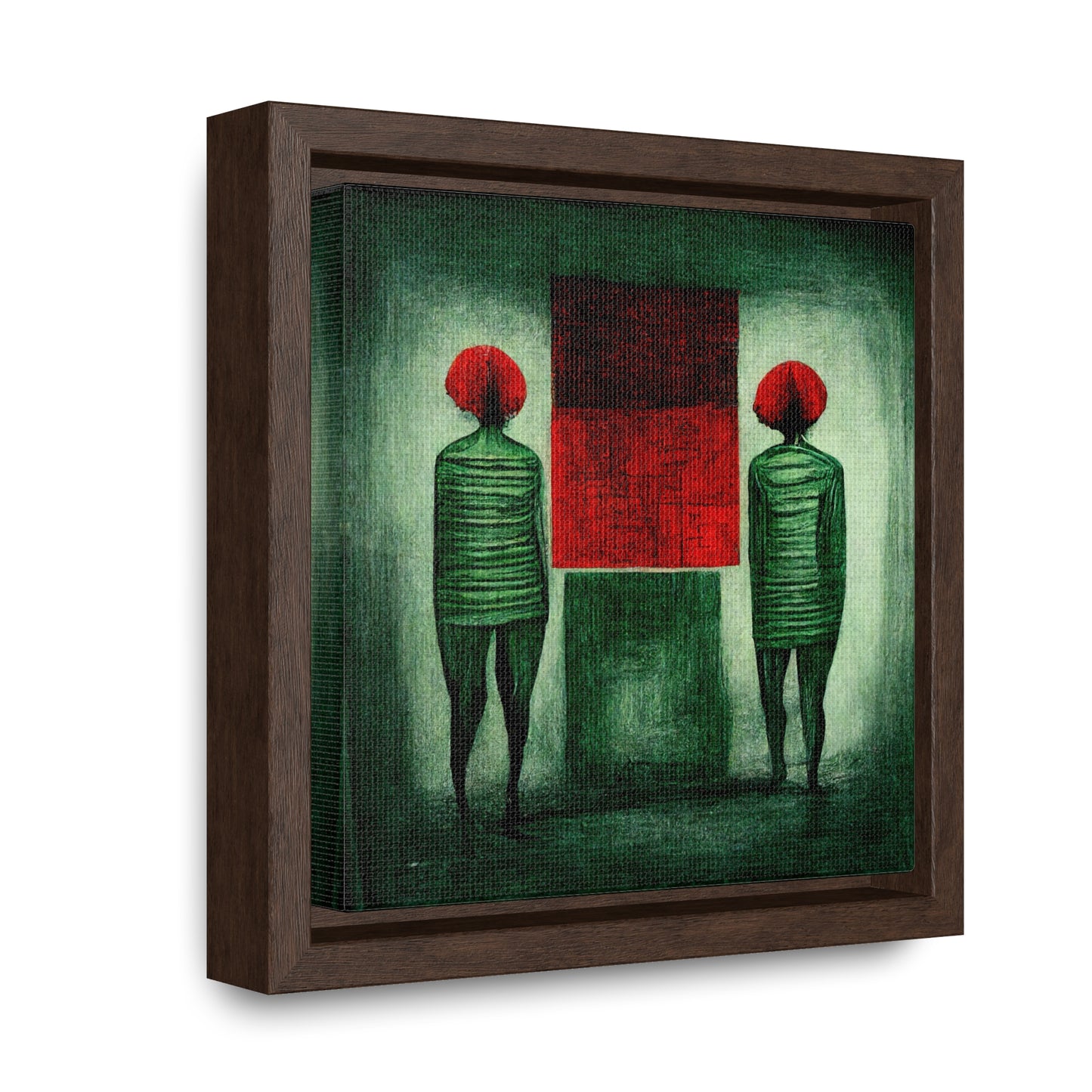 Loneliness Green Red 10, Valentinii, Gallery Canvas Wraps, Square Frame